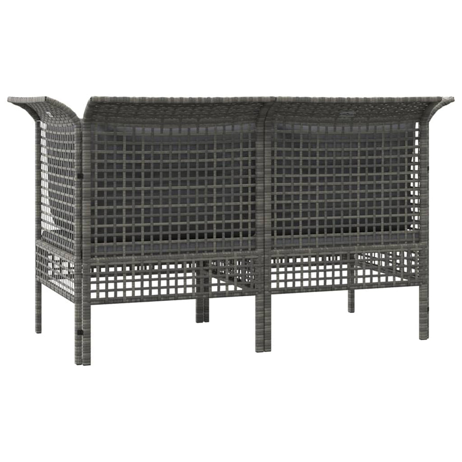 Tuinhoekbanken Met Kussens 2 St Poly Rattan Grijs Hoekbank (2 st)
