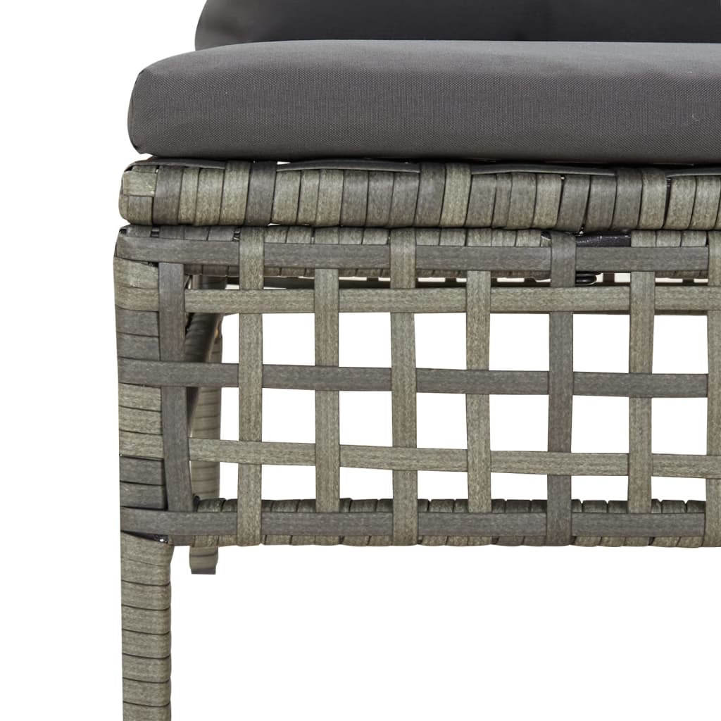 Tuinhoekbanken Met Kussens 2 St Poly Rattan Grijs Hoekbank (2 st)