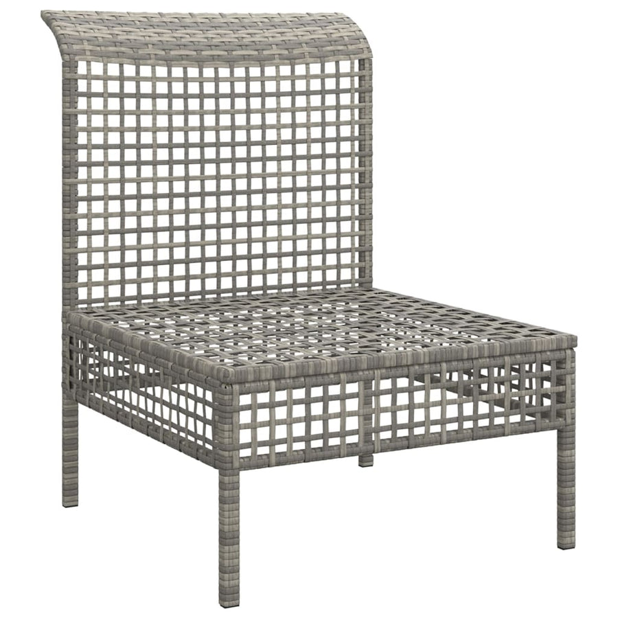 Tuin Met Kussens Poly Rattan Grijs Middenbank