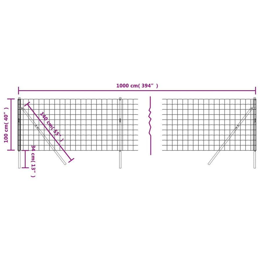 Draadgaashek 1X10 M Gegalvaniseerd Staal Groen