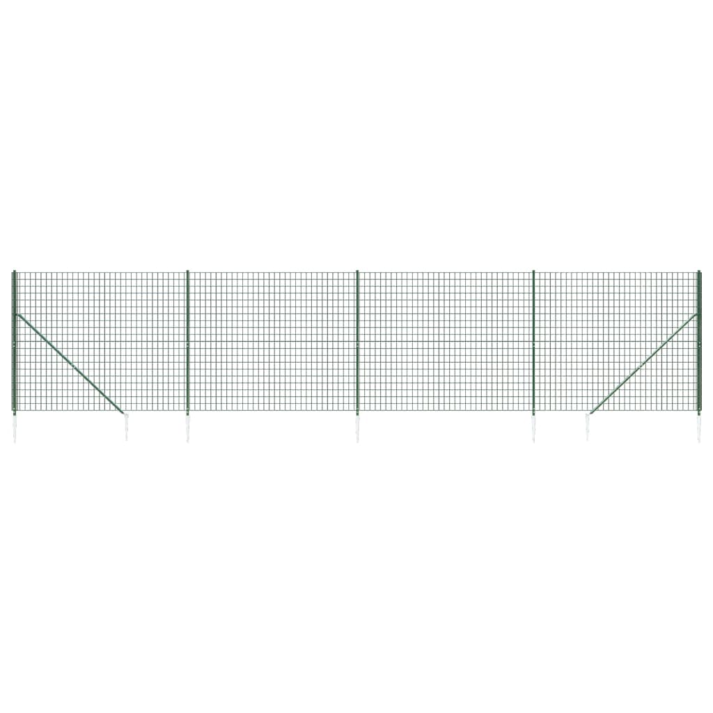 Draadgaashek met grondankers 1,4x10 m groen 1.4 x 10 m Groen