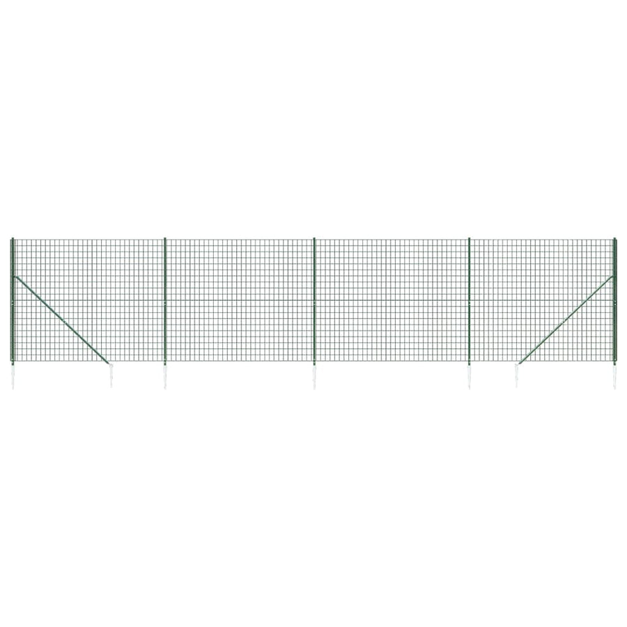 Draadgaashek met grondankers 1,4x10 m groen 1.4 x 10 m Groen
