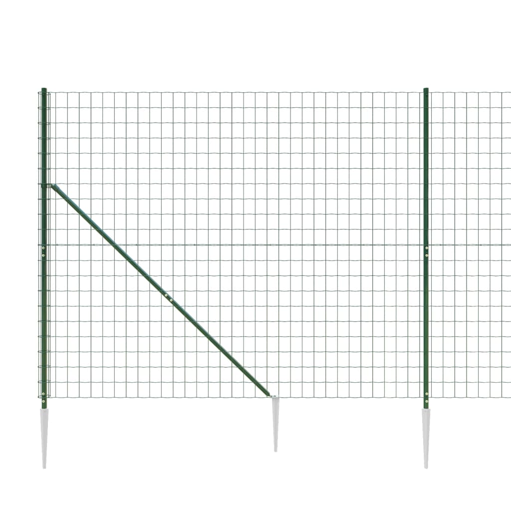 Draadgaashek met grondankers 1,4x10 m groen 1.4 x 10 m Groen