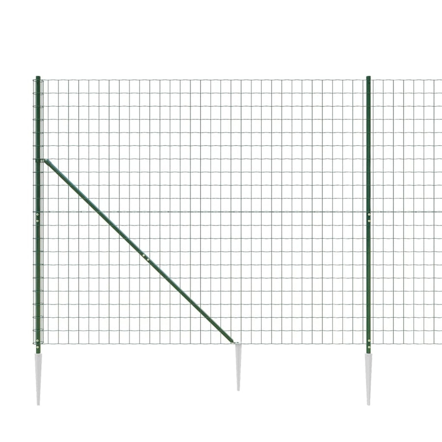 Draadgaashek met grondankers 1,4x10 m groen 1.4 x 10 m Groen