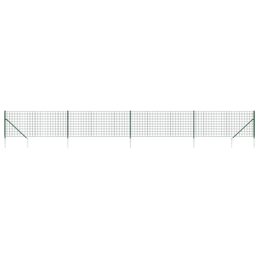 Draadgaashek met grondankers 0,8x10 m groen