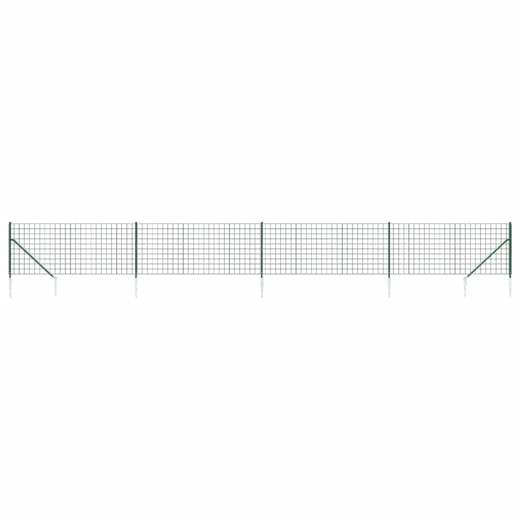 Draadgaashek met grondankers 1,1x10 m groen