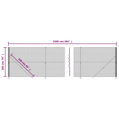 Draadgaashek met flens 2x25 m groen