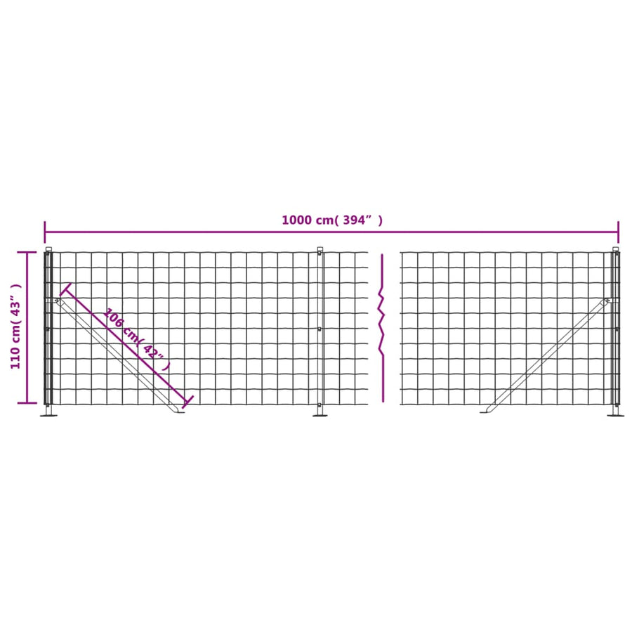 Draadgaashek Met Flens 1,1X10 M Groen