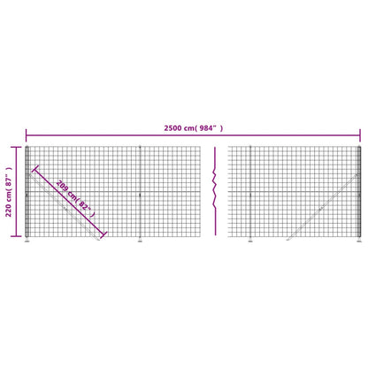 Draadgaashek met flens 2,2x25 m groen