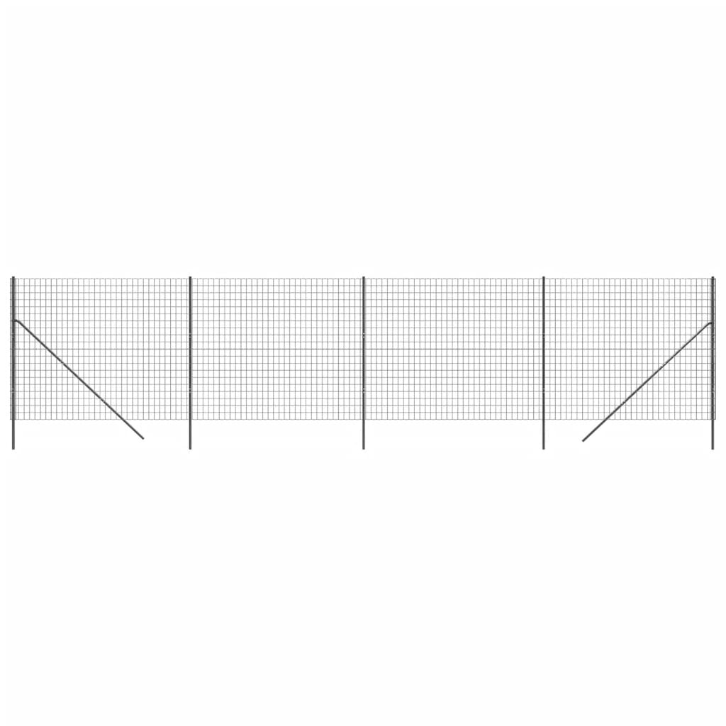 Draadgaashek 1,4x10 m gegalvaniseerd staal antracietkleurig 1.4 x 10 m Antraciet