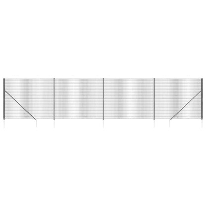 Draadgaashek met grondankers 1,4x10 m antracietkleurig 1.4 x 10 m Antraciet