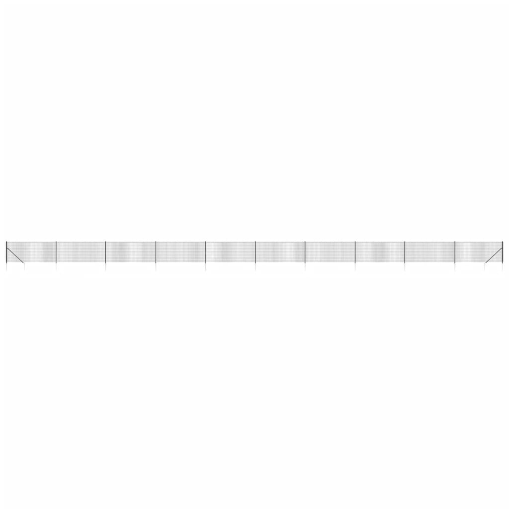 Draadgaashek met grondankers 0,8x25 m antracietkleurig 0.8 x 25 m Antraciet