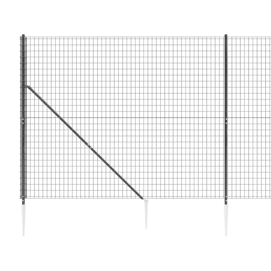 Draadgaashek met grondankers 1,4x25 m antracietkleurig 1.4 x 25 m Antraciet