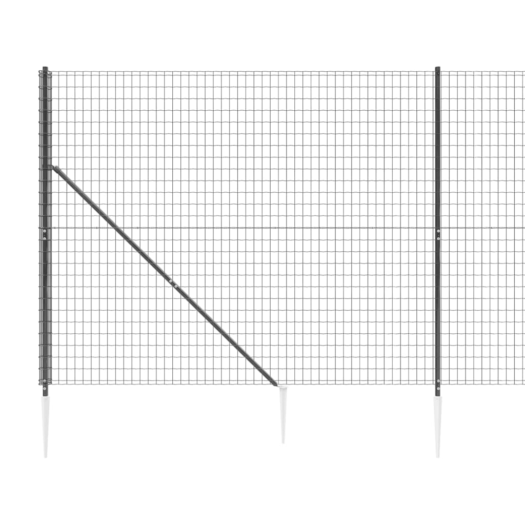 Draadgaashek met grondankers 1,8x25 m antracietkleurig 1.8 x 25 m Antraciet