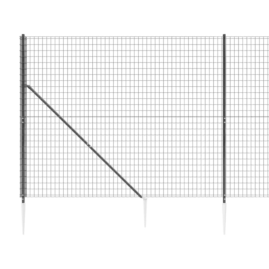Draadgaashek Met Grondankers 2X25 M Antracietkleurig