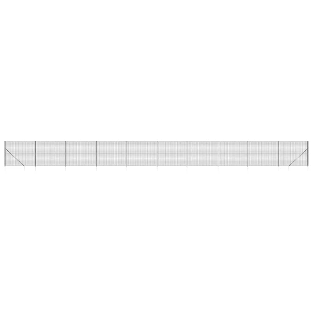 Draadgaashek met grondankers 2,2x25 m antracietkleurig 2.2 x 25 m Antraciet