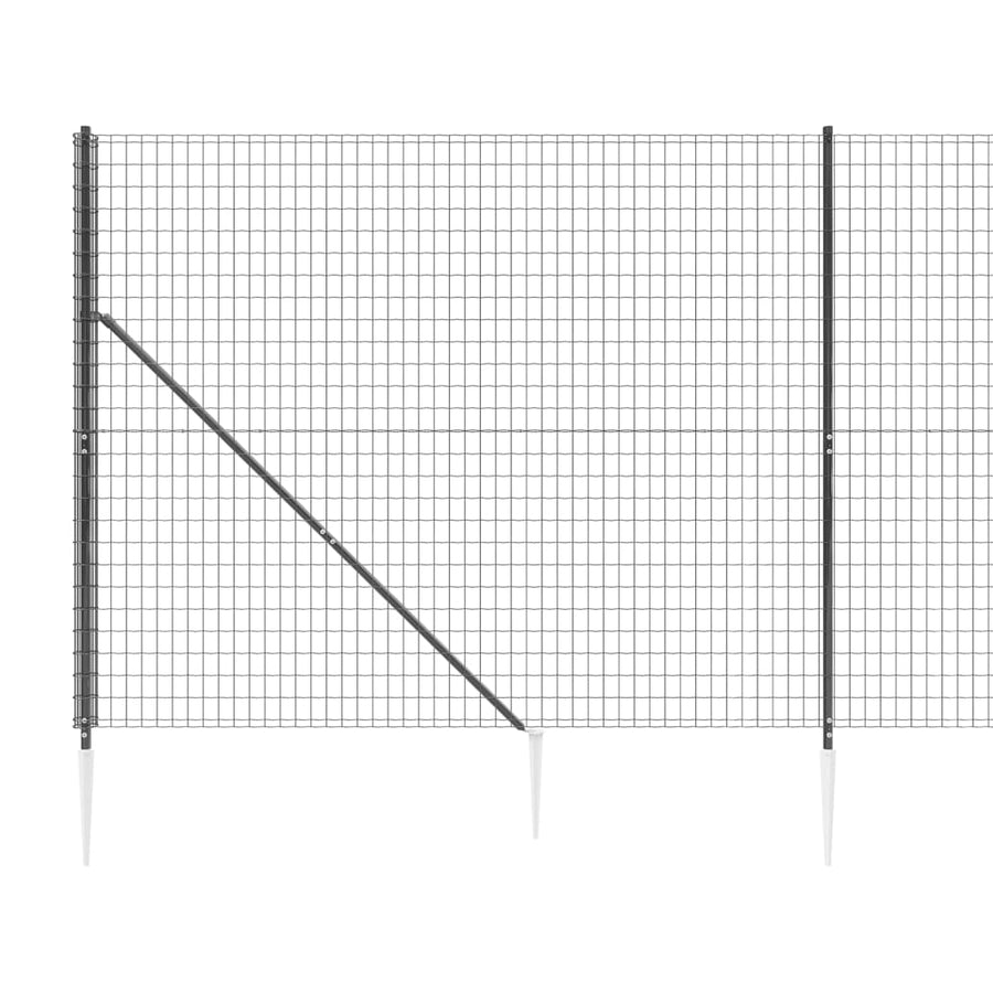 Draadgaashek met grondankers 2,2x25 m antracietkleurig 2.2 x 25 m Antraciet