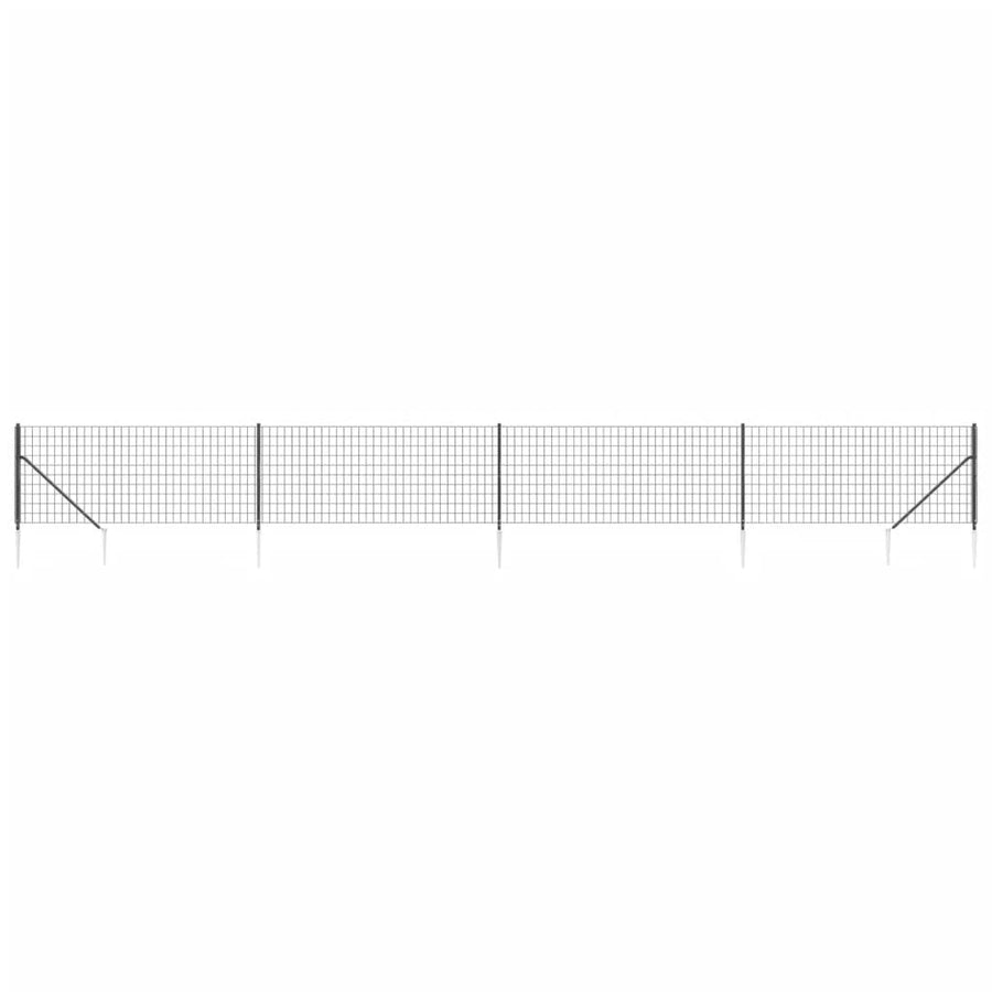 Draadgaashek met grondankers 1x10 m antracietkleurig 1 x 10 m Antraciet