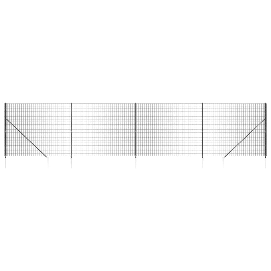 Draadgaashek Met Grondankers 1,4X10 M Antracietkleurig