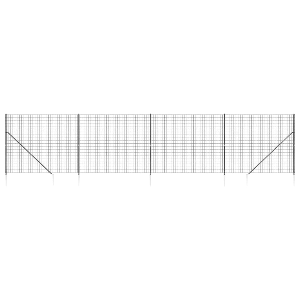 Draadgaashek met grondankers 1,6x10 m antracietkleurig 1.6 x 10 m Antraciet