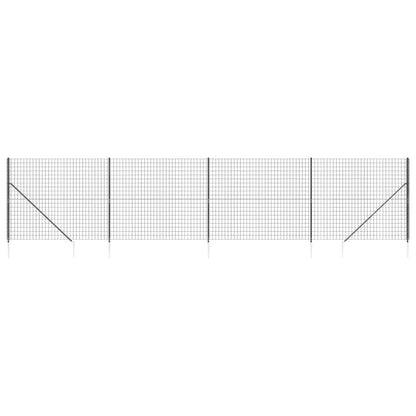 Draadgaashek met grondankers 1,6x10 m antracietkleurig 1.6 x 10 m Antraciet