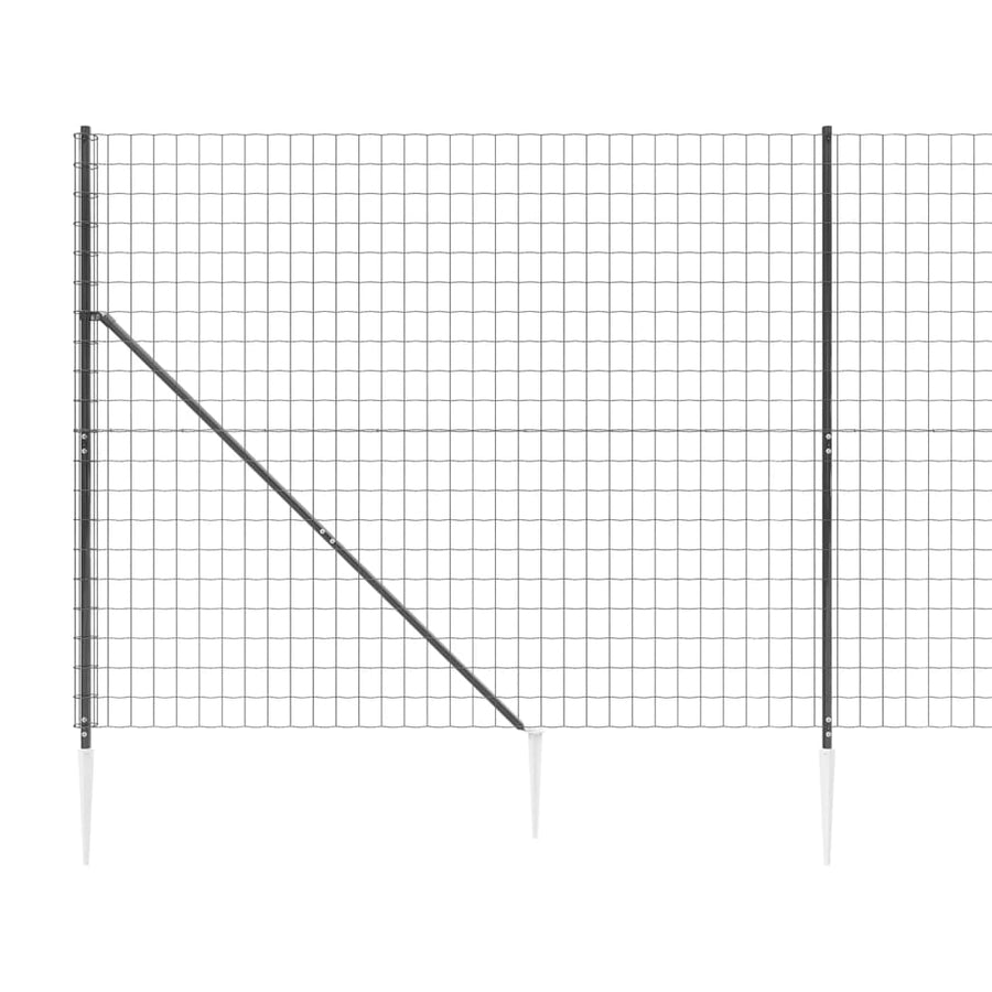 Draadgaashek met grondankers 1,6x10 m antracietkleurig 1.6 x 10 m Antraciet