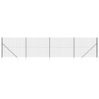 Draadgaashek met grondankers 1,6x10 m antracietkleurig 1.6 x 10 m Antraciet