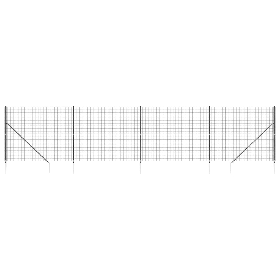 Draadgaashek met grondankers 1,6x10 m antracietkleurig 1.6 x 10 m Antraciet