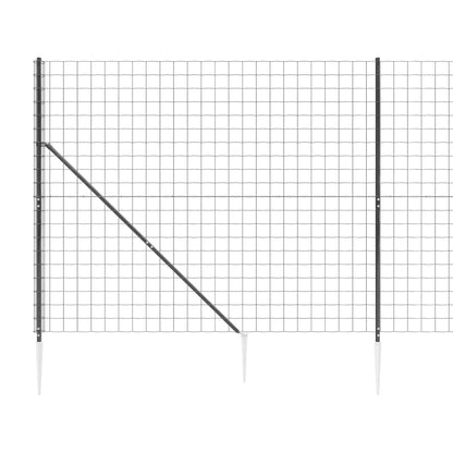 Draadgaashek met grondankers 1,6x10 m antracietkleurig 1.6 x 10 m Antraciet