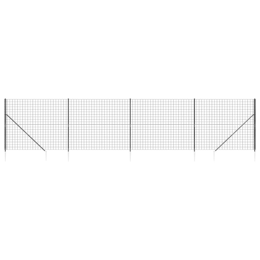 Draadgaashek met grondankers 2,2x10 m antracietkleurig 2.2 x 10 m Antraciet