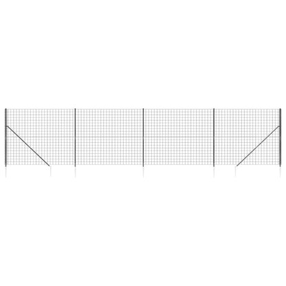Draadgaashek met grondankers 2,2x10 m antracietkleurig 2.2 x 10 m Antraciet