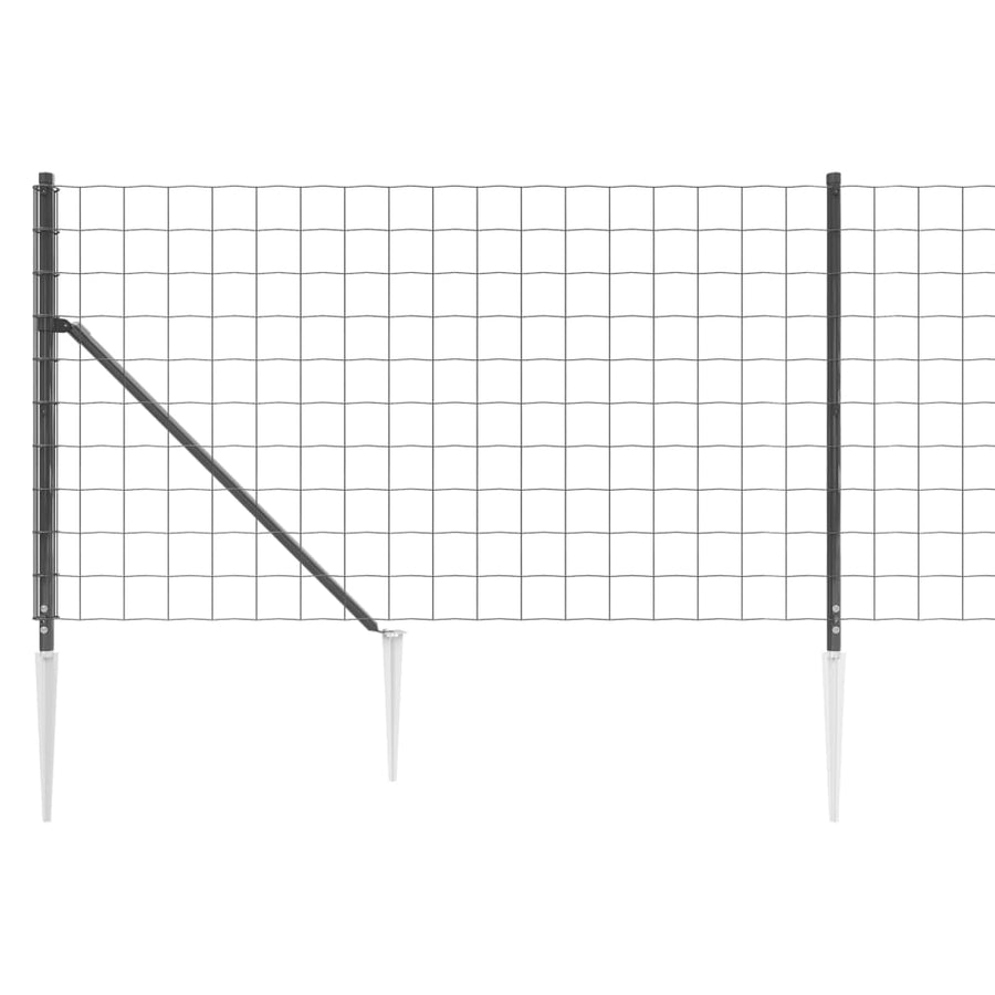 Draadgaashek Met Grondankers 1,1X25 M Kleurig 1.1 x 25 m Antraciet