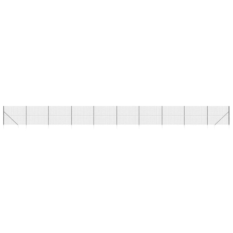 Draadgaashek met grondankers 1,4x25 m antracietkleurig 1.4 x 25 m Antraciet