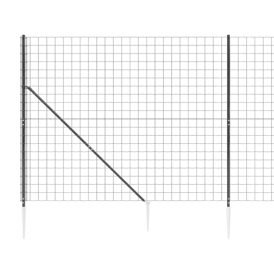 Draadgaashek met grondankers 2,2x25 m antracietkleurig 2.2 x 25 m Antraciet