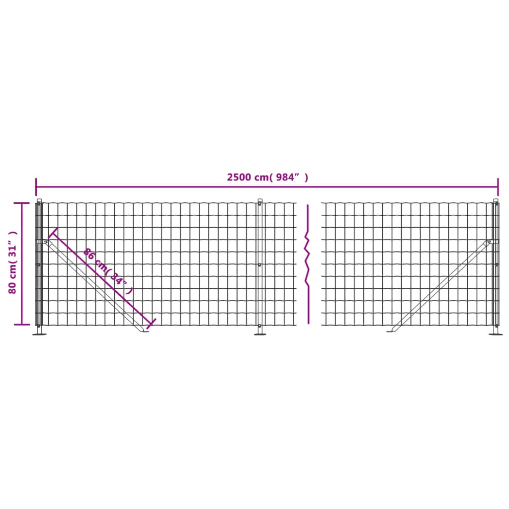 Draadgaashek Met Flens 0,8X25 M Antracietkleurig