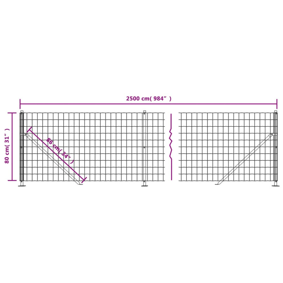 Draadgaashek Met Flens 0,8X25 M Antracietkleurig