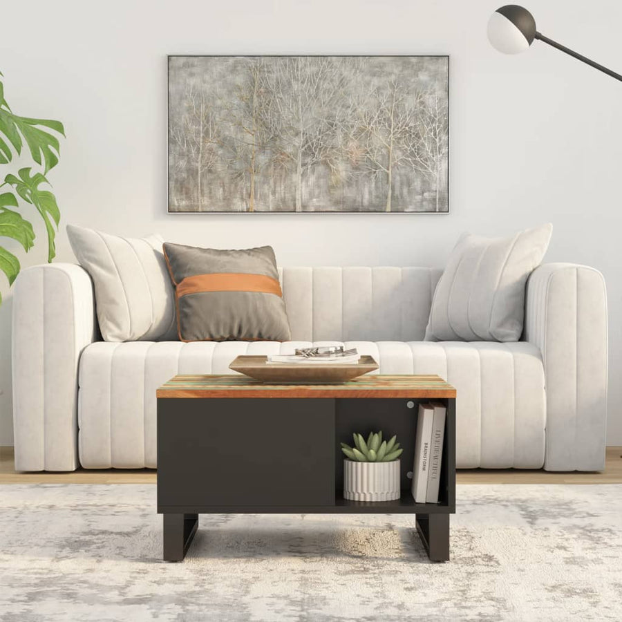 Salontafel Massief Gerecycled Hout 60x50x35 cm Multikleur