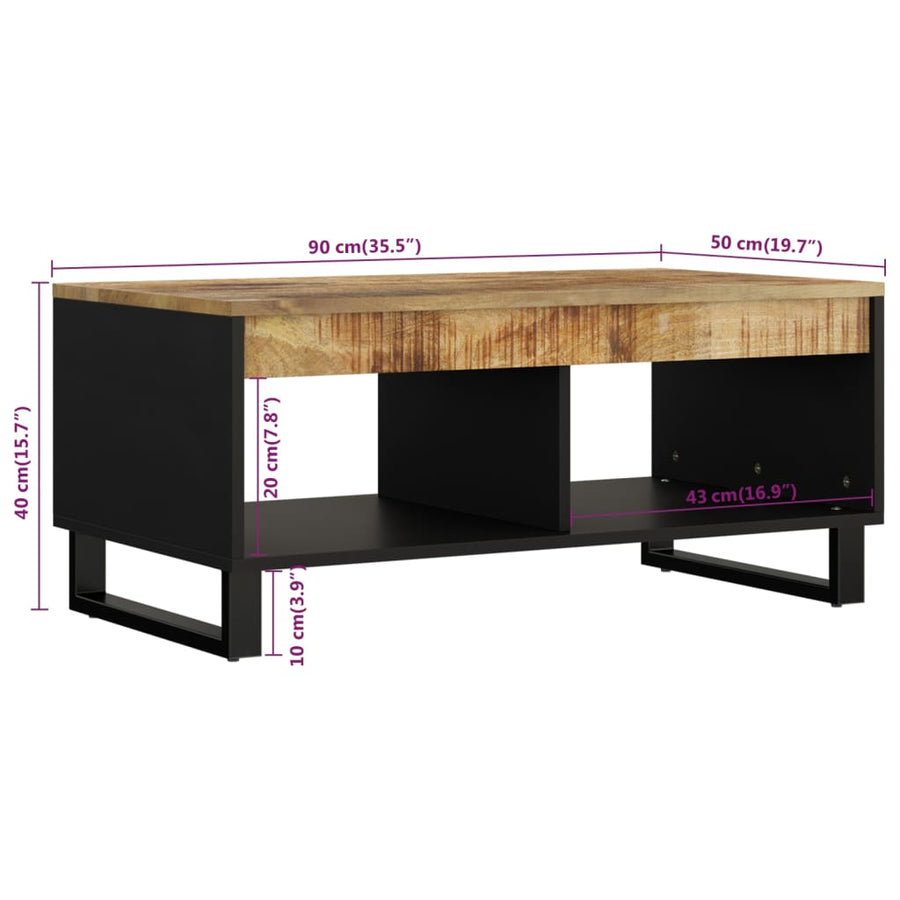 Salontafel Massief Mangohout 90 x 50 x 40 cm Lichtbruin