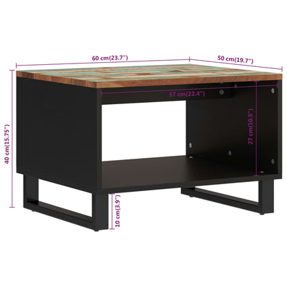 Salontafel 60X50X40 Cm Massief Gerecycled Hout Multikleur