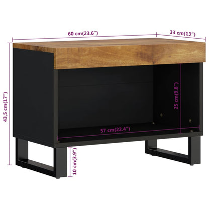 Tv-Meubel 60X33X43,5 Cm Massief Mangohout Honingbruin