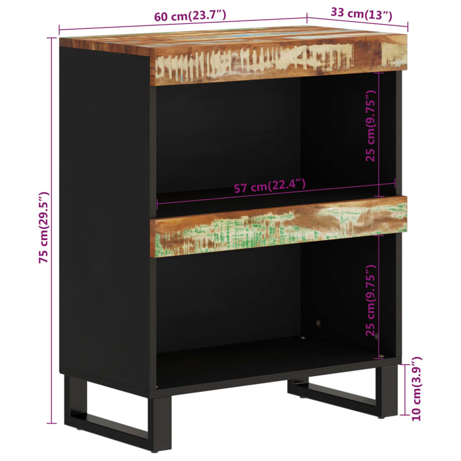 Bijzetkast 60X33X75 Cm Massief Gerecycled Hout