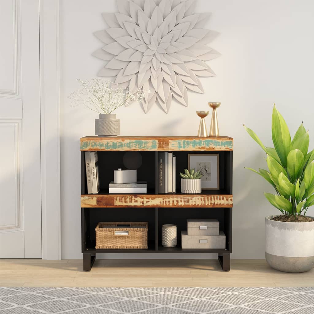 Bijzetkast 85X33X75 Cm Massief Gerecycled Hout Multikleur