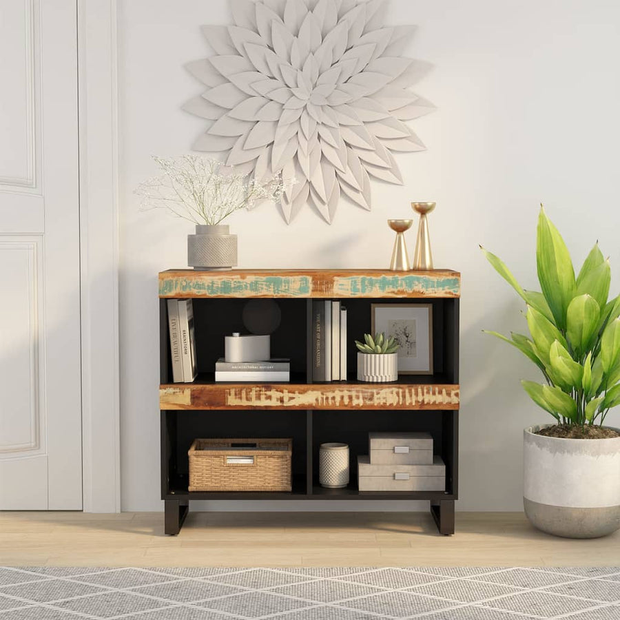 Bijzetkast 85X33X75 Cm Massief Gerecycled Hout Multikleur