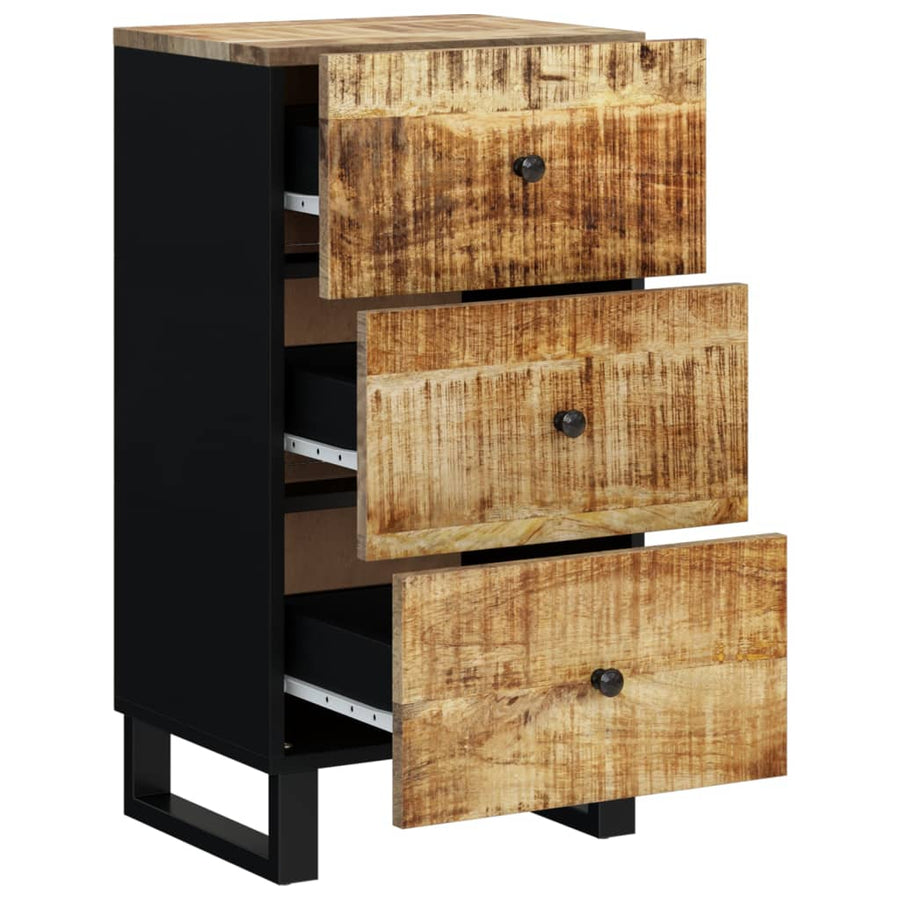 Dressoir Met 3 Lades 40X33,5X75 Cm Massief Mangohout 1 Lichtbruin
