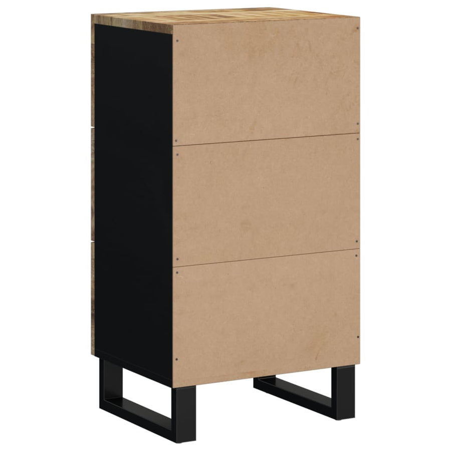 Dressoir Met 3 Lades 40X33,5X75 Cm Massief Mangohout 1 Lichtbruin