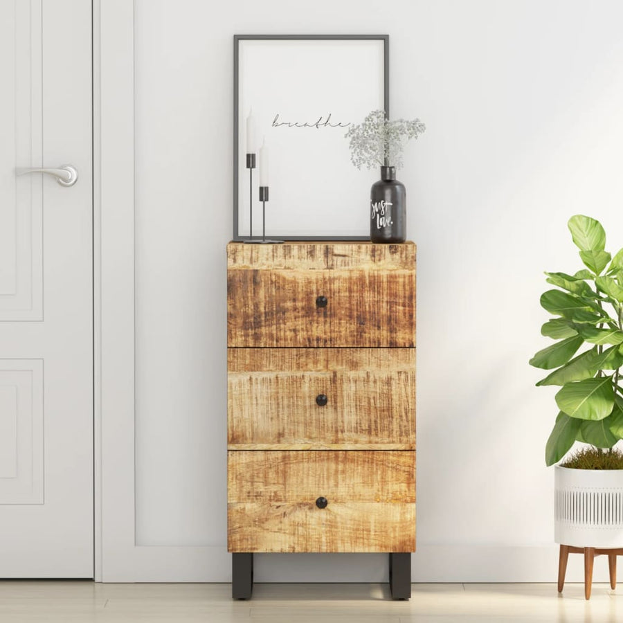 Dressoir Met 3 Lades 40X33,5X75 Cm Massief Mangohout 1 Lichtbruin