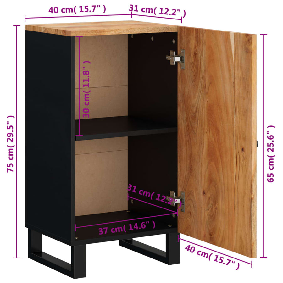 Dressoir Met Deur 40X3X75 Cm Massief Acaciahout Bruin