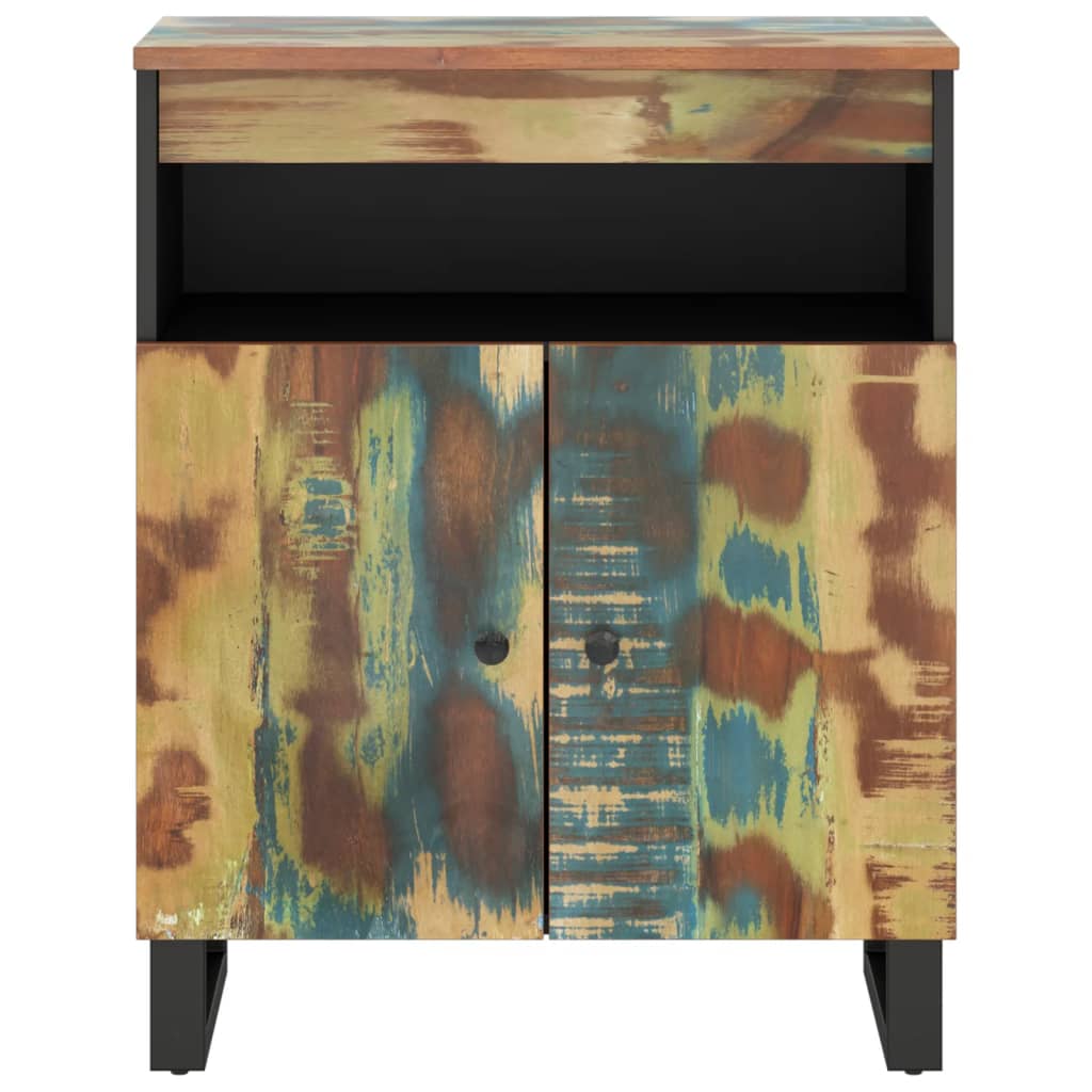 Dressoir Met 2 Deuren 60X33X75 Cm Massief Gerecycled Hout Multikleur