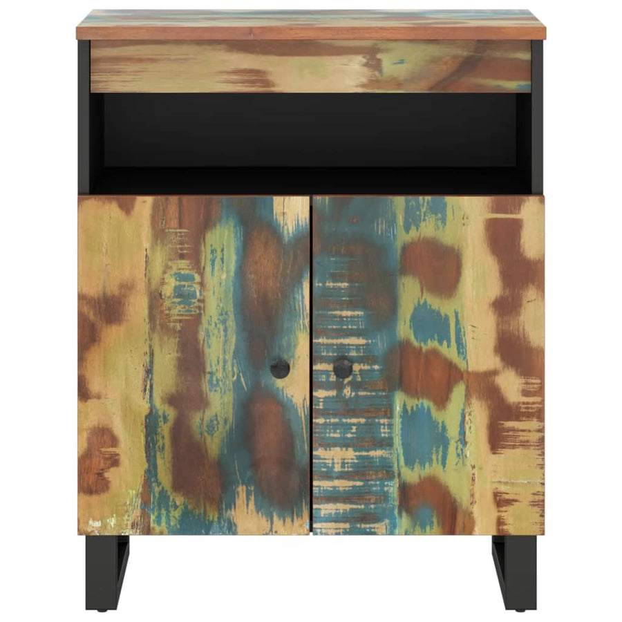Dressoir Met 2 Deuren 60X33X75 Cm Massief Gerecycled Hout Multikleur