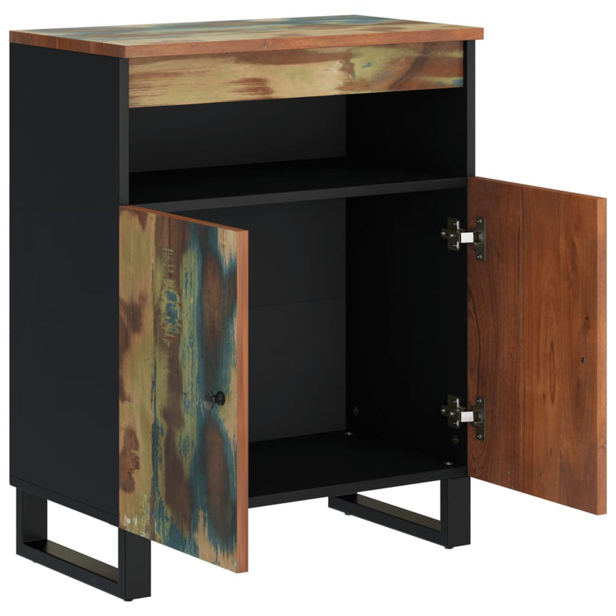 Dressoir Met 2 Deuren 60X33X75 Cm Massief Gerecycled Hout Multikleur